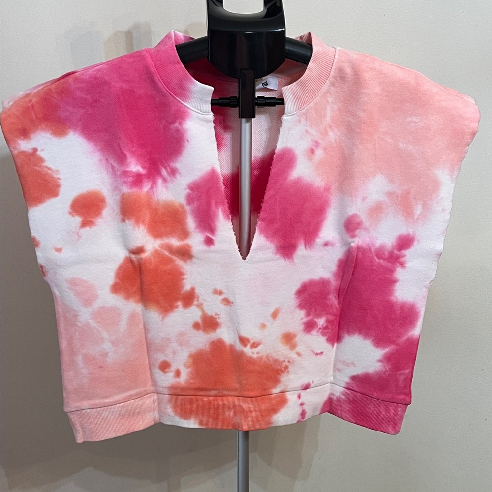 NWT Revolve’s 525 Tie-Dye Pink and Orange Women's Sleeveless Crop Top